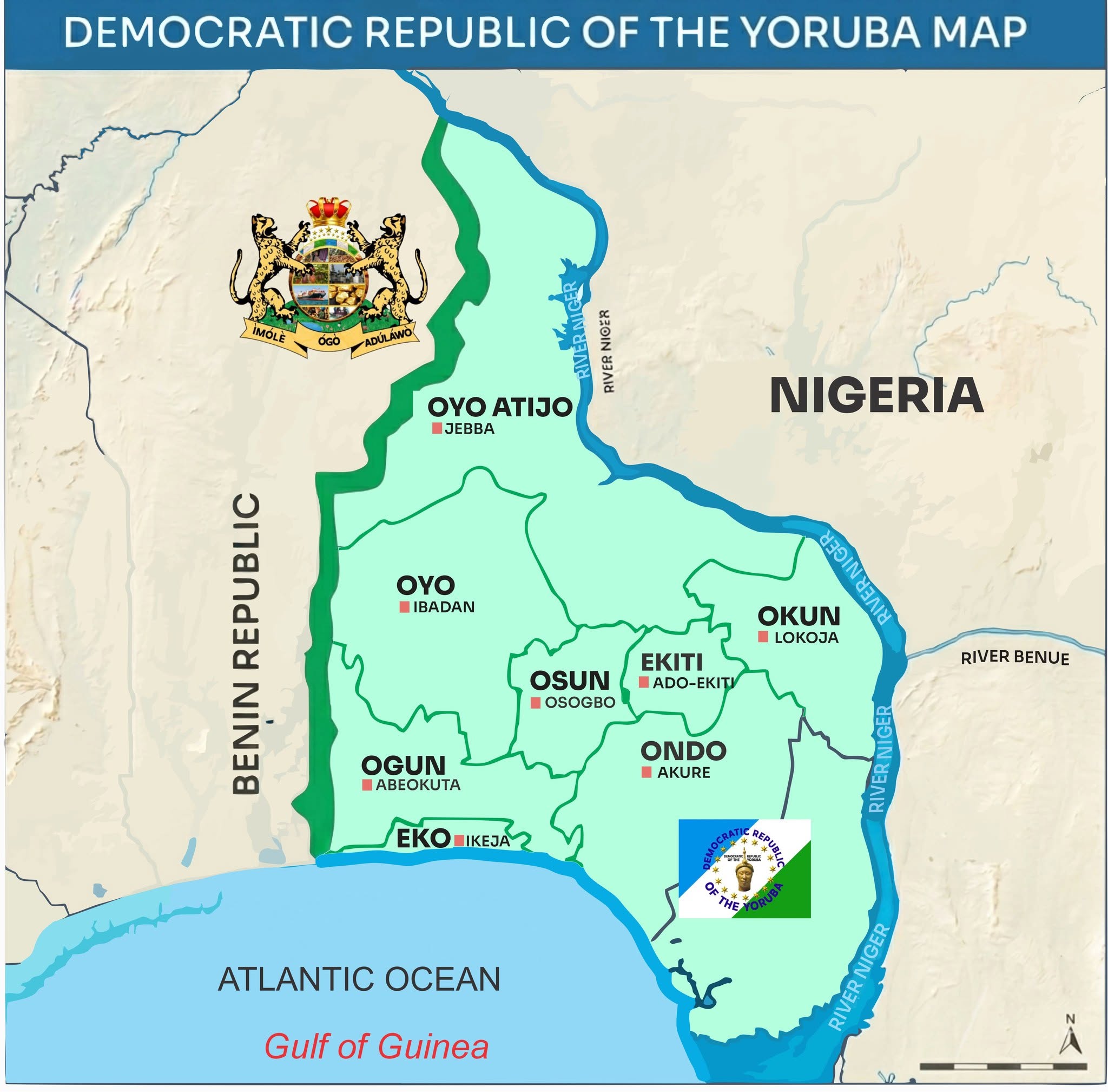 Administrative States of the Democratic Republic of the Yoruba